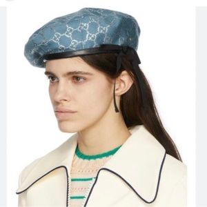 Gucci GG Lame Blue Beret